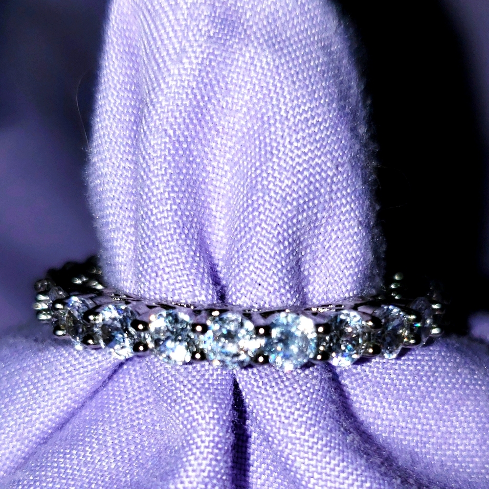 White Sapphire Eternity band .925 Sterling Silver